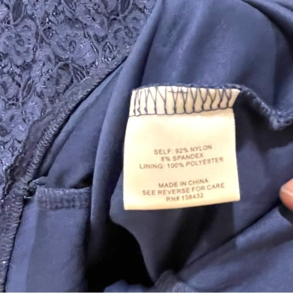 MODCLOTH | Navy Blue Lace Overlay Midi Dress | Size Medium - Picture 6 of 6